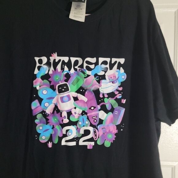 Tee jays tee shirt vintage BITREAT softee black size XLARGE no stain - Picture 4 of 5